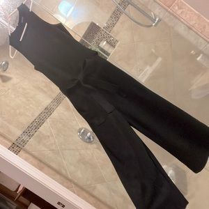 Microsuede wide-leg  jumpsuit